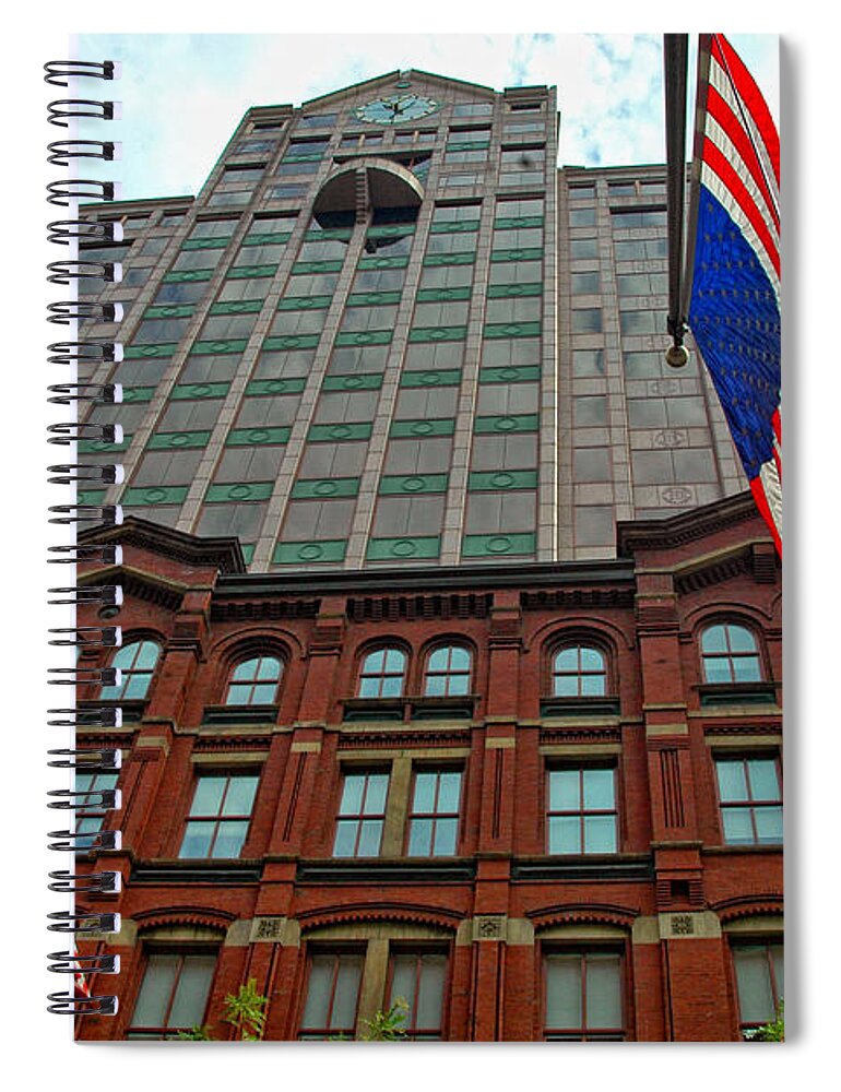 Boston Street Spiral Notebook featuring the photograph Downtown Crossing Boston by Joann Vitali