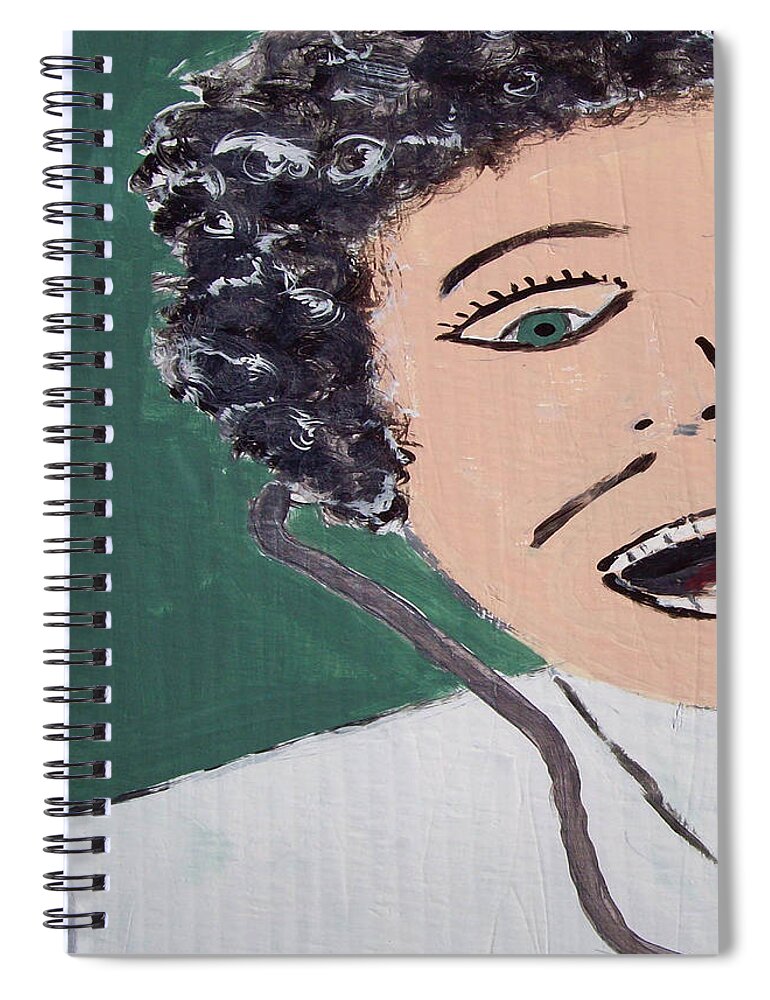 Digital Spiral Notebook featuring the painting Dr. Fran-Kin-Steen by Jimi Bush