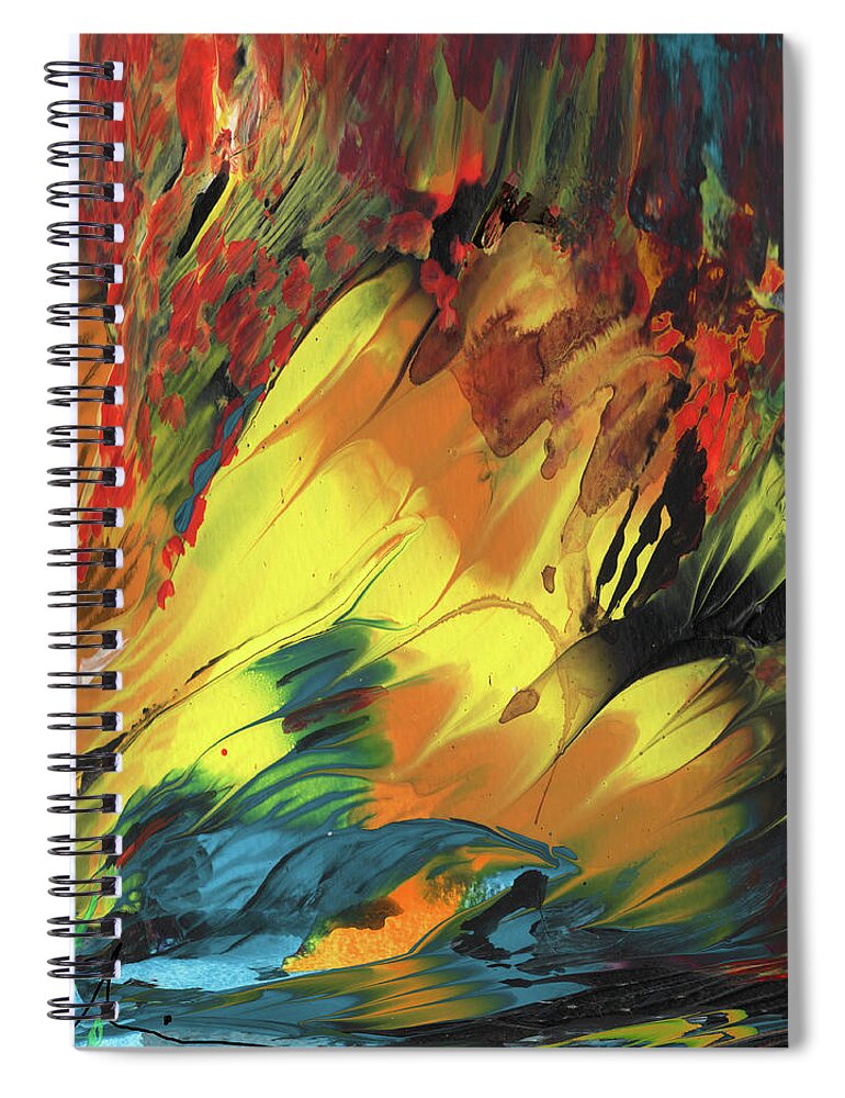 Abstract Spiral Notebook featuring the painting Dreaming of Tahiti by Miki De Goodaboom