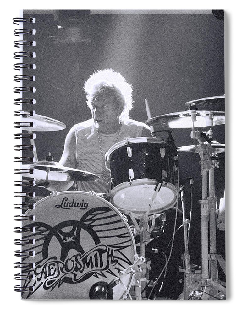 Steven Tyler Spiral Notebook featuring the photograph Drumming by Traci Cottingham