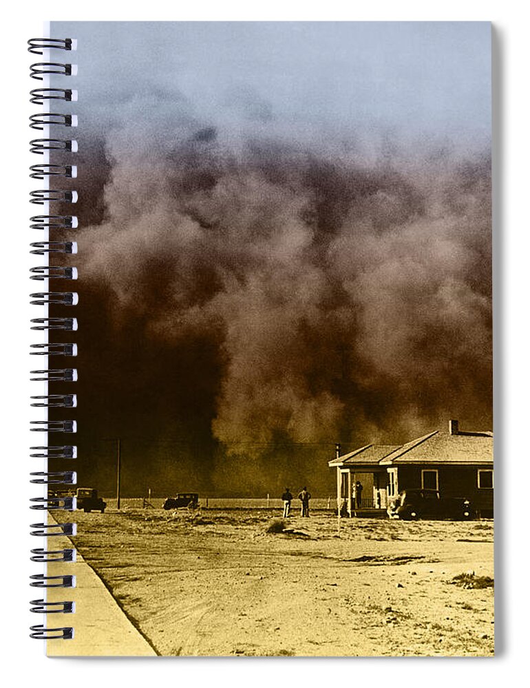 Color Spiral Notebook featuring the photograph Dust Storm, 1930s by Omikron