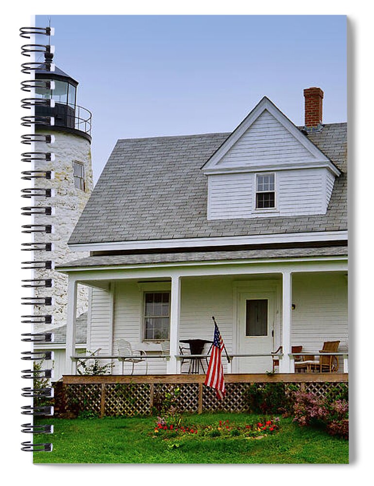 Castine Spiral Notebook featuring the photograph Dyce Head Lighthouse by Sue Karski