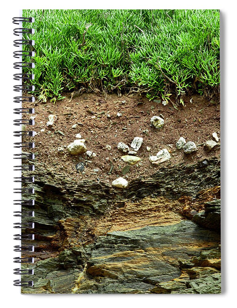 Earth Layers Spiral Notebook featuring the photograph Earth cross section by Simon Bratt