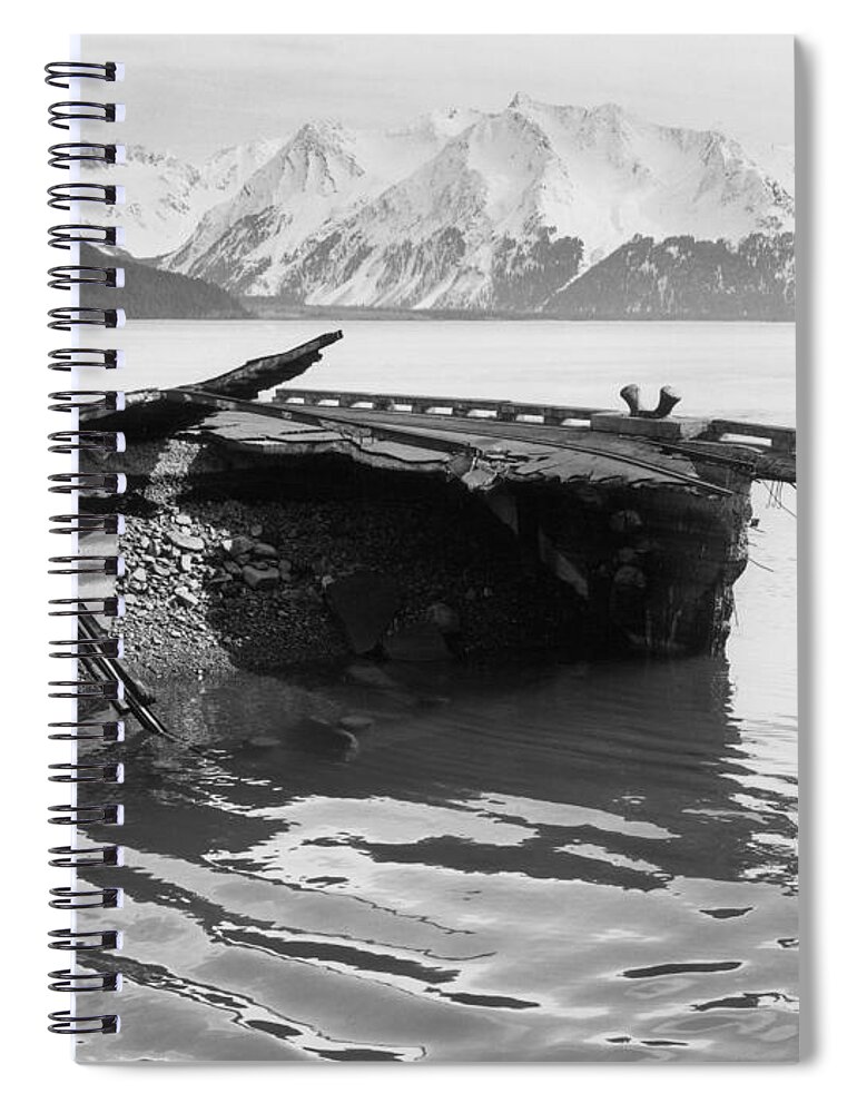 Earthquake Spiral Notebook featuring the photograph Earthquake Damage, Alaska, 1964 by Omikron