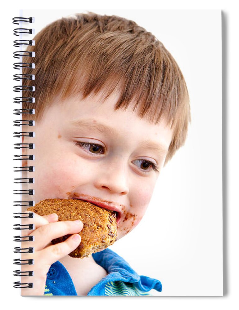 Adorable Spiral Notebook featuring the photograph Eating biscuit by Tom Gowanlock