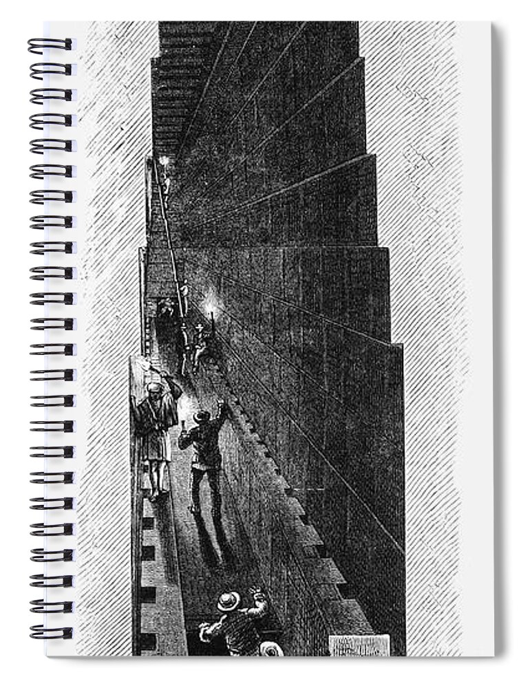 1887 Spiral Notebook featuring the photograph Egypt: Pyramid Interior by Granger