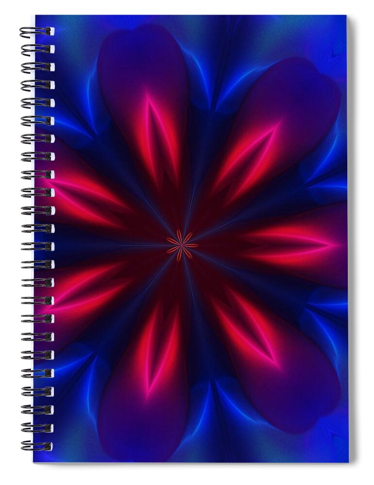 Fine Art Spiral Notebook featuring the digital art Electric Passion by David Lane
