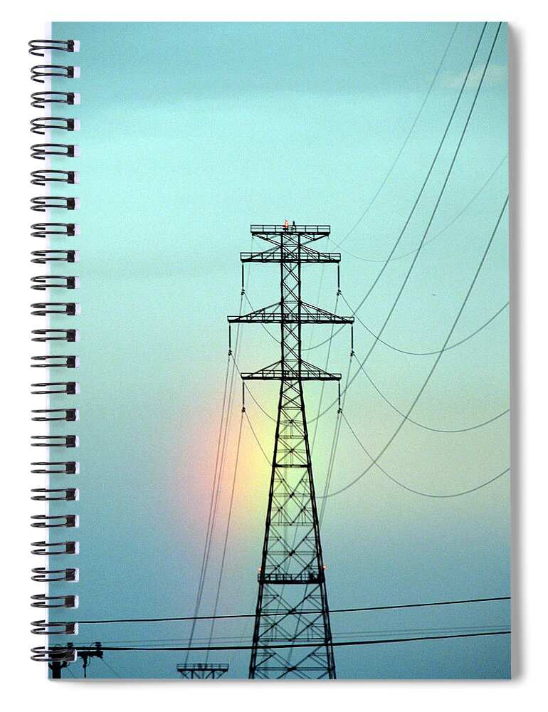 Rainbow Spiral Notebook featuring the photograph Electric Rainbow by Marie Jamieson
