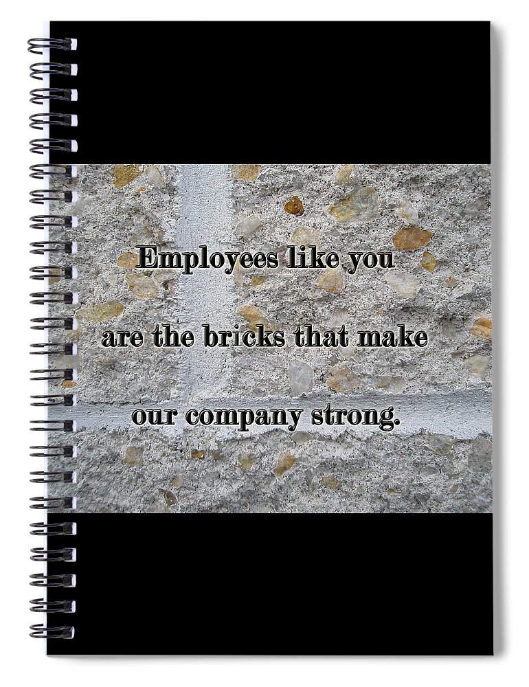 Employee Spiral Notebook featuring the photograph Employee Service Anniversary Thank You Card - Cement Wall by Carol Senske