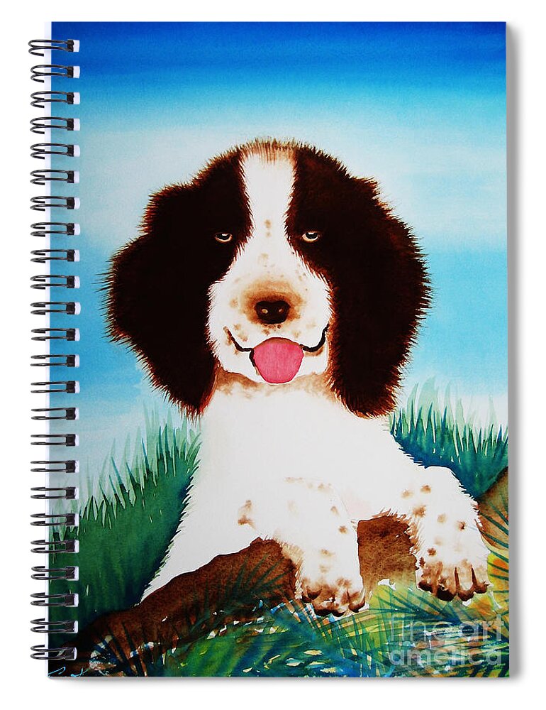 Animals Spiral Notebook featuring the painting English Springer Spaniel by Frances Ku