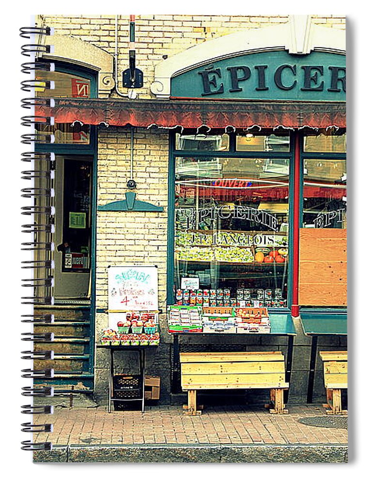 Street Spiral Notebook featuring the photograph Epicerie by Valentino Visentini