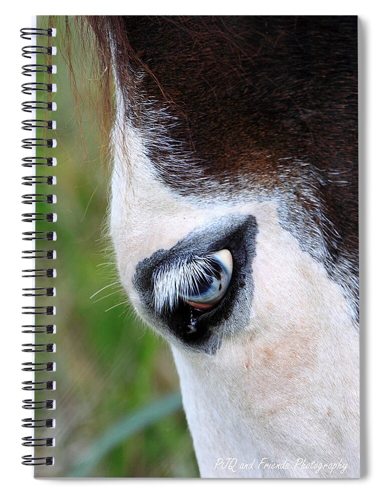  Spiral Notebook featuring the photograph 'Eye of Ghostface' by PJQandFriends Photography
