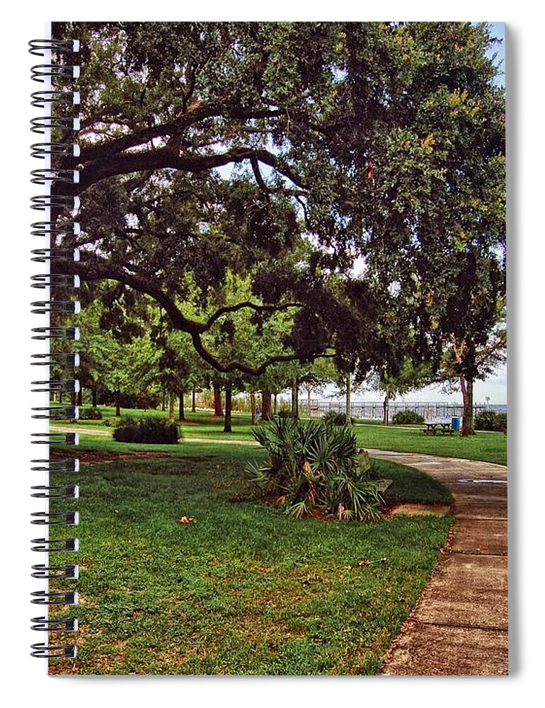 Alabama Photographer Spiral Notebook featuring the digital art Fairhope Lower Park 2 by Michael Thomas