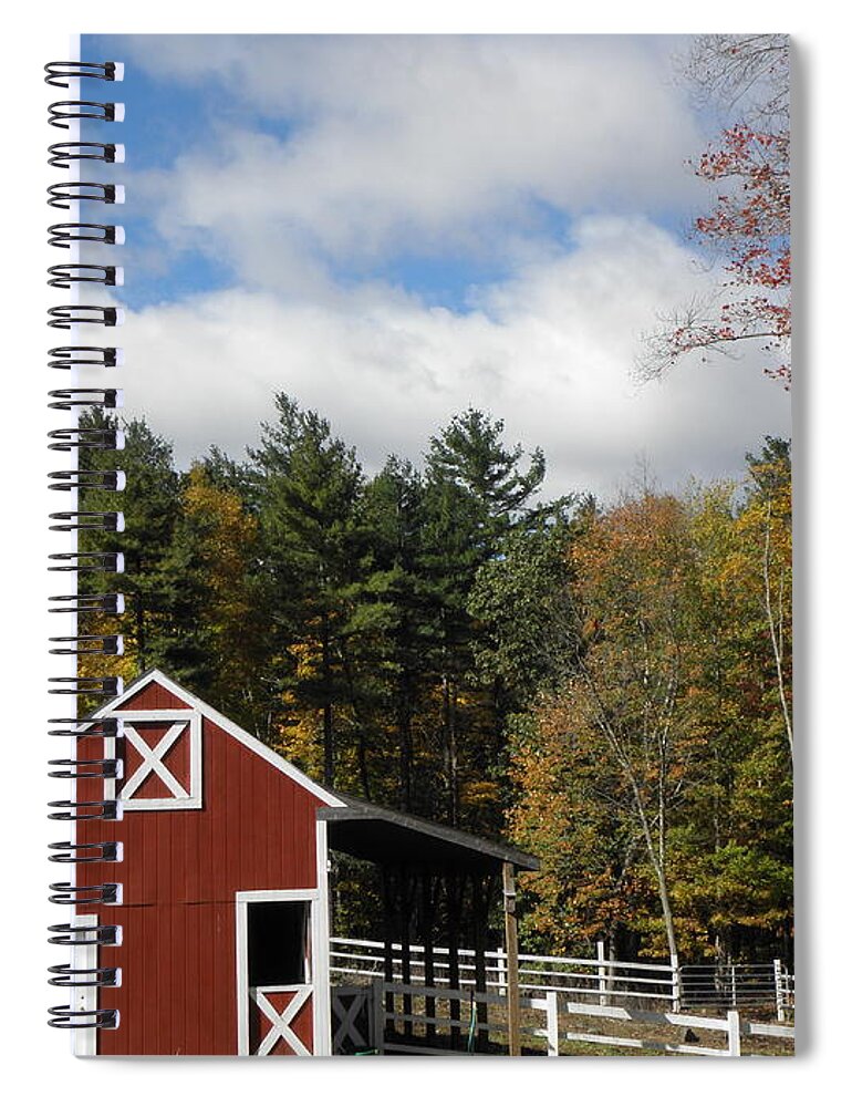 Fall Spiral Notebook featuring the photograph Fall at the barn in New England by Kim Galluzzo