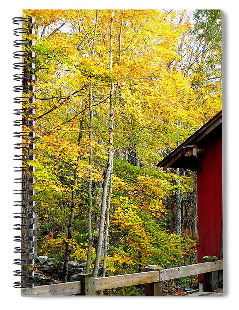 Fall Setting Spiral Notebook featuring the photograph Fall in New England by Kim Galluzzo Wozniak