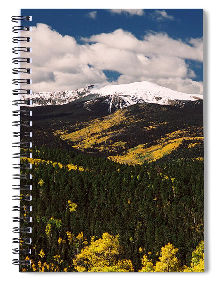 Red River Spiral Notebook featuring the photograph Fall Snow On Gold Hill by Ron Weathers