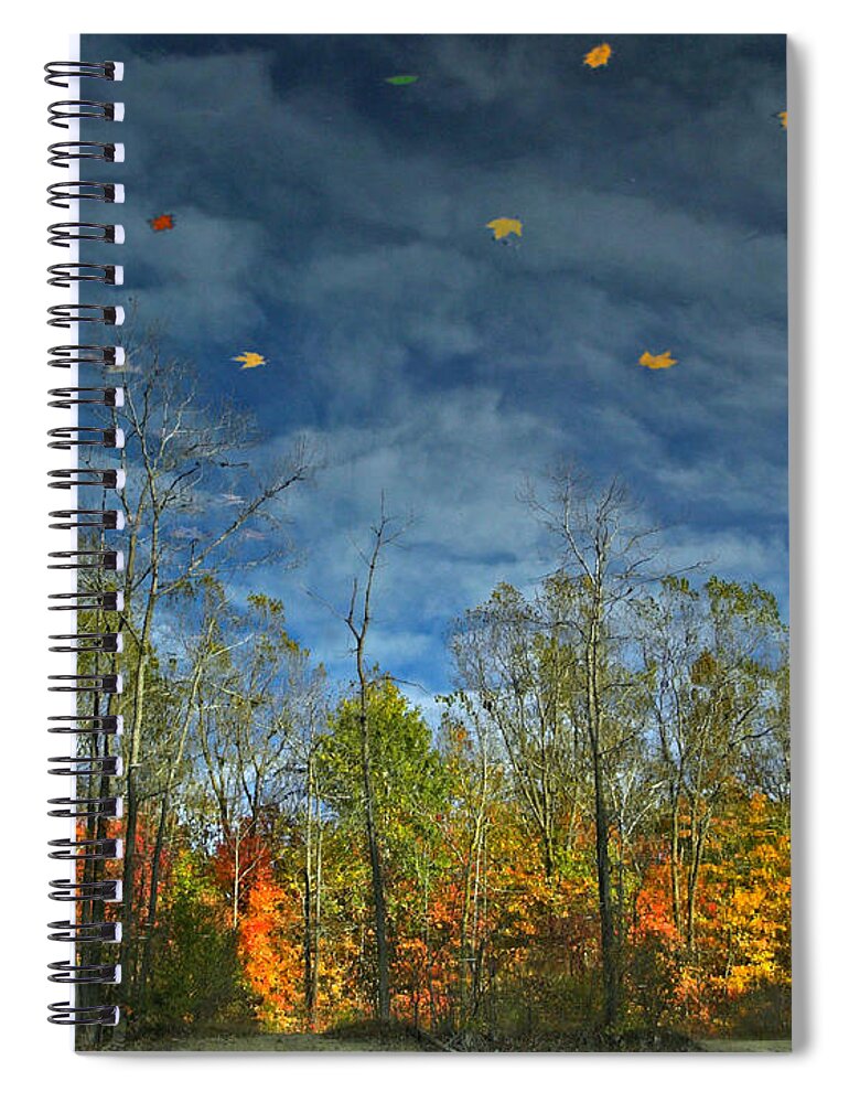 Sky Spiral Notebook featuring the photograph Falling Into Winter by Terry Doyle