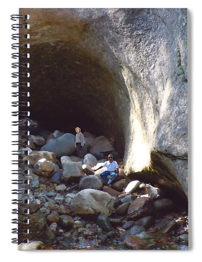 Rocks Spiral Notebook featuring the digital art Family Outing in the Cave by Nancy Griswold