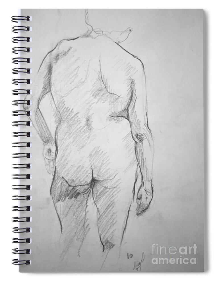 Woman Spiral Notebook featuring the drawing Figure Study by Rory Siegel