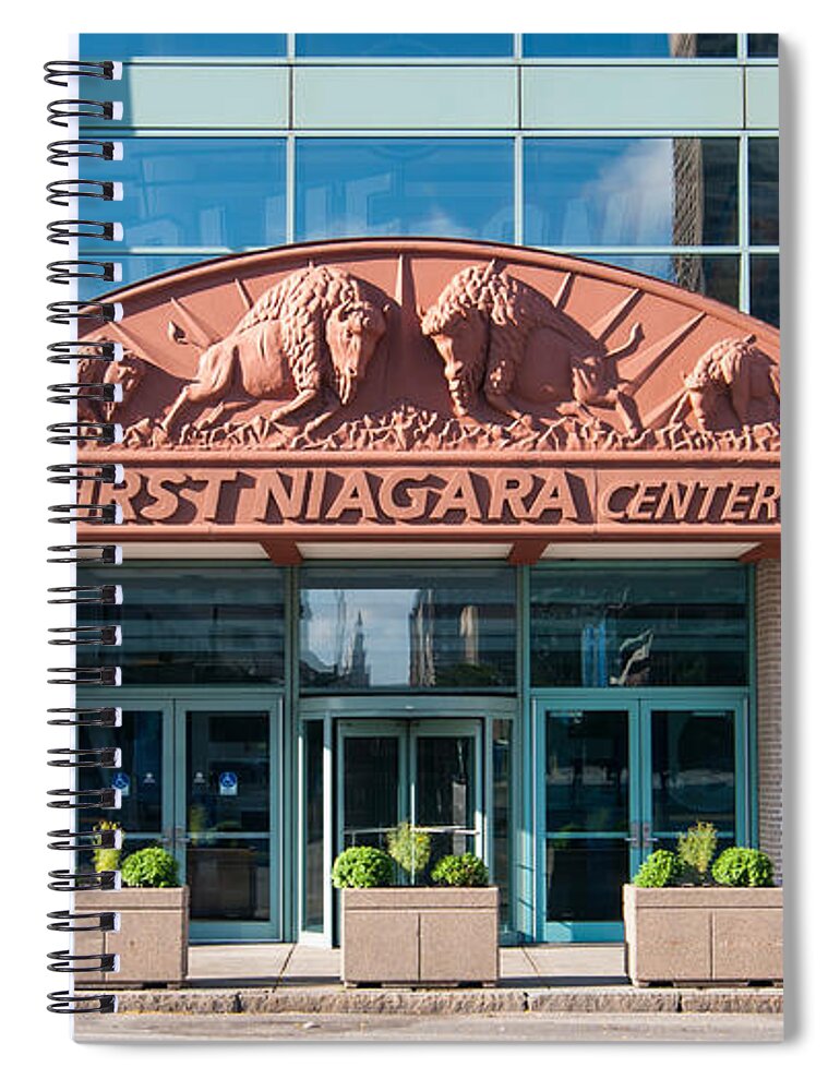 Buffalo Spiral Notebook featuring the photograph First Niagara Center by Guy Whiteley
