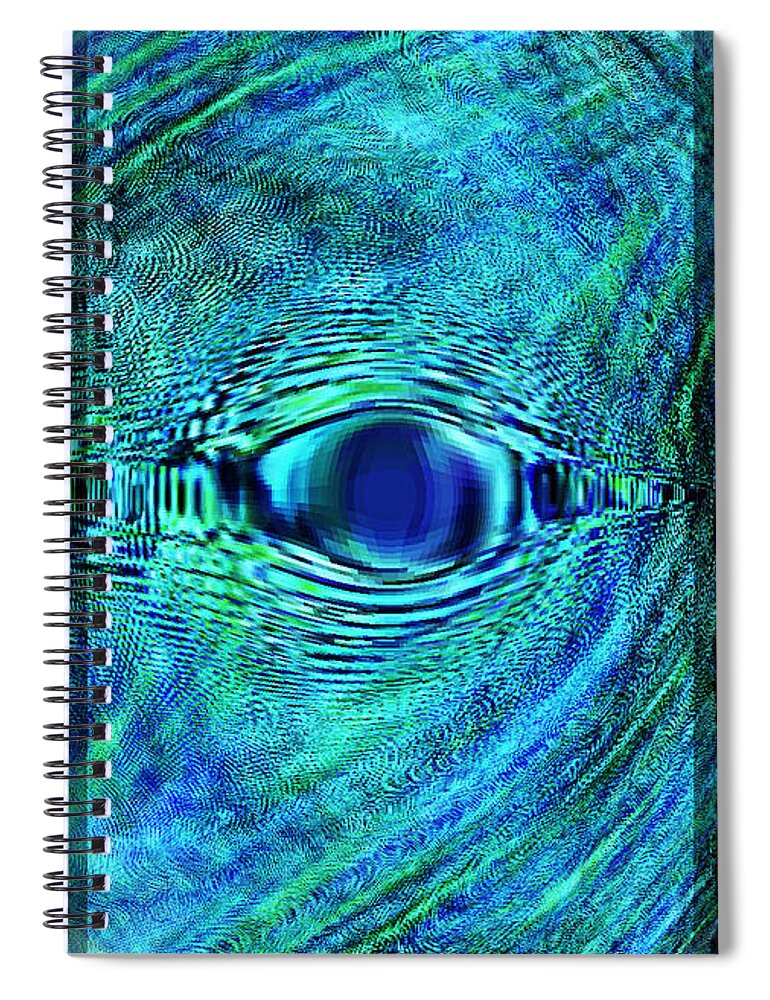 Fish Spiral Notebook featuring the digital art Fish Eye by Leslie Revels