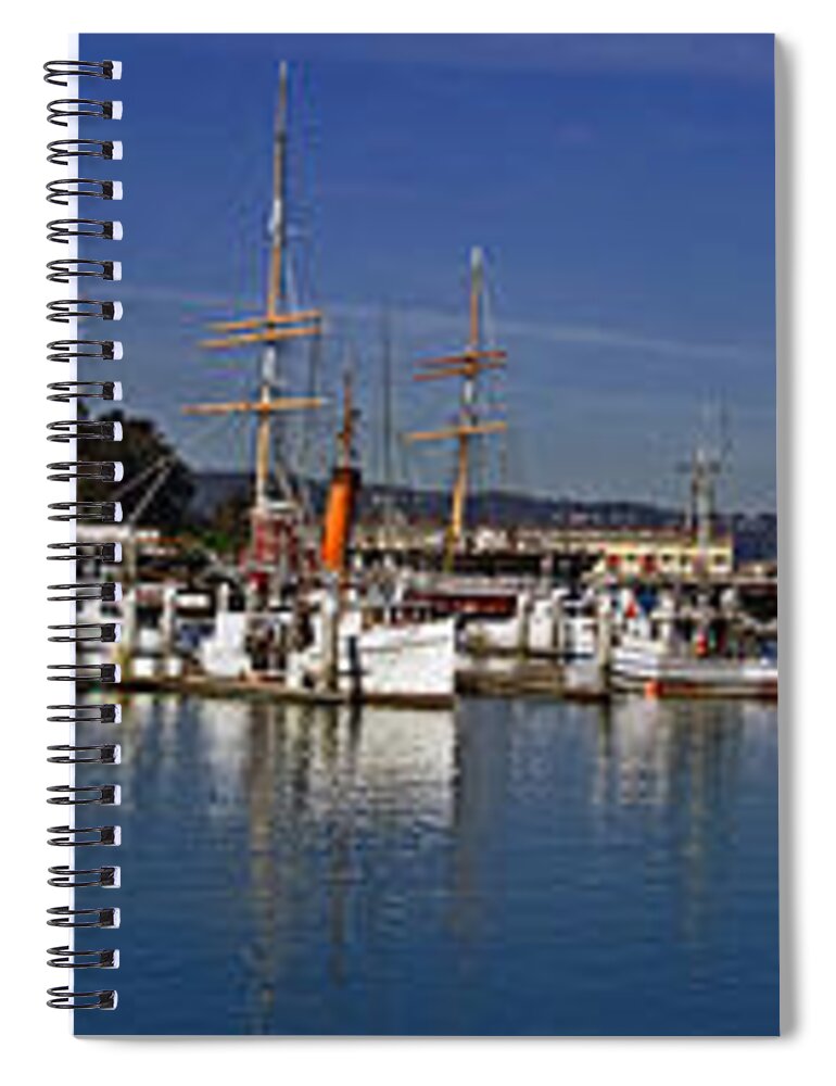 Panoramic Spiral Notebook featuring the photograph Fisherman's Wharf by S Paul Sahm