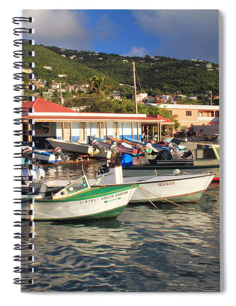 Boats Spiral Notebook featuring the photograph Fishing Boats in Frenchtown by Roupen Baker