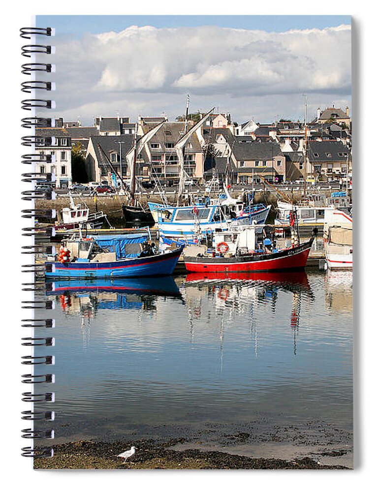 Boats Spiral Notebook featuring the photograph Fishing Boats in the Harbor by Diana Haronis