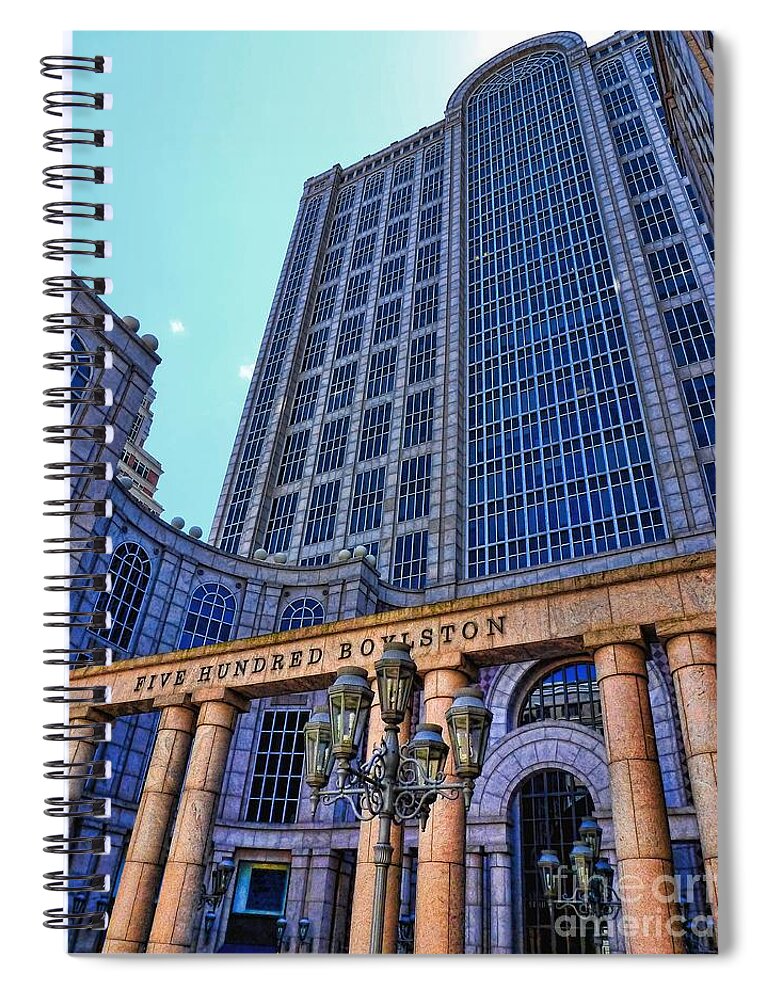 Julia Springer Spiral Notebook featuring the photograph Five Hundred Boylston - Boston Architecture by Julia Springer