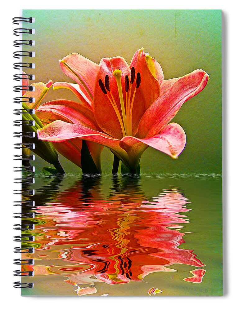  Spiral Notebook featuring the photograph Flooded Lily by Bill Barber