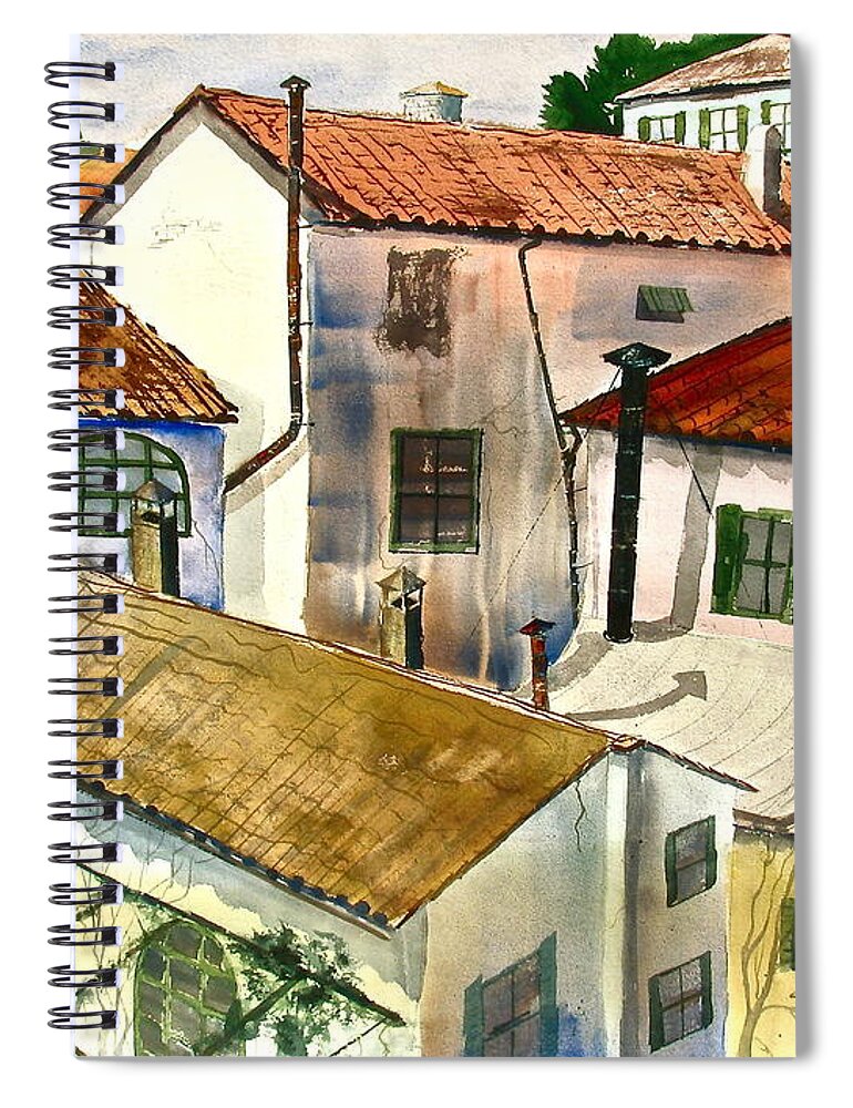 Florence Spiral Notebook featuring the painting Florentina Sonetina by Frank SantAgata