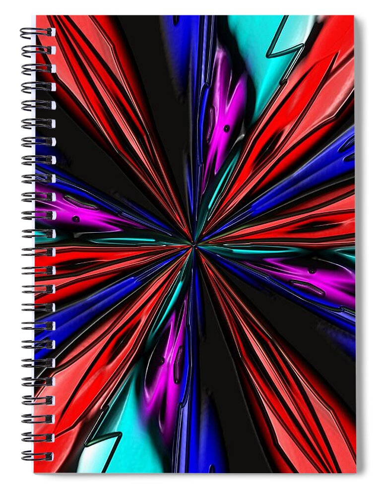 Blue Spiral Notebook featuring the digital art Flower Daze Nights by Alec Drake