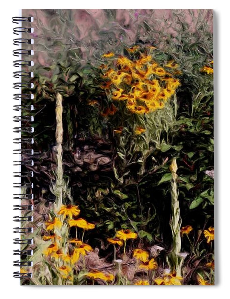 Daisy Spiral Notebook featuring the painting Flowers In The Wild by Smilin Eyes Treasures