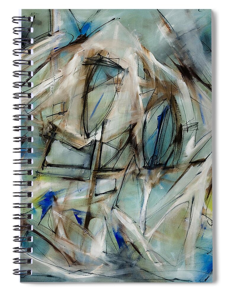 Abstract Spiral Notebook featuring the painting Fly Light by Lynne Taetzsch