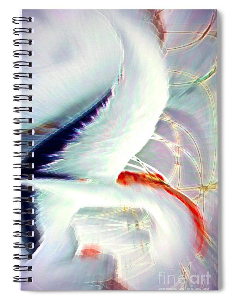 Abstract Snowman Spiral Notebook featuring the photograph Flying Snowman by Gwyn Newcombe
