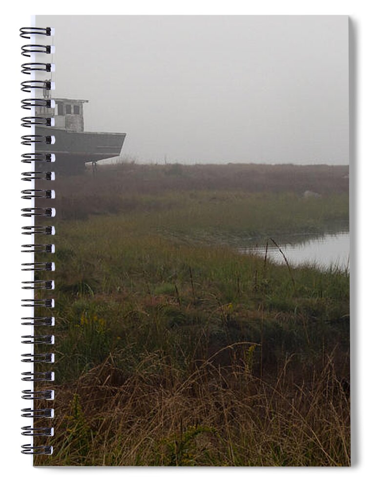 Boat Spiral Notebook featuring the photograph Fogged In by Glenn Gordon
