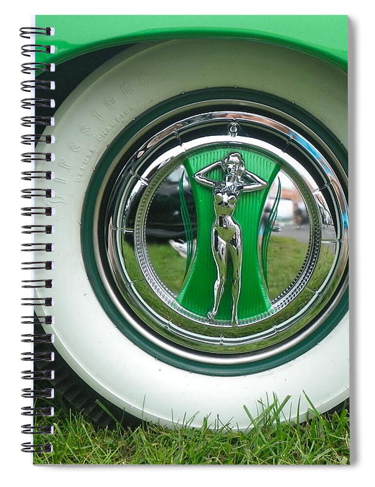 Green Spiral Notebook featuring the photograph Ford 1946 by Anna Ruzsan