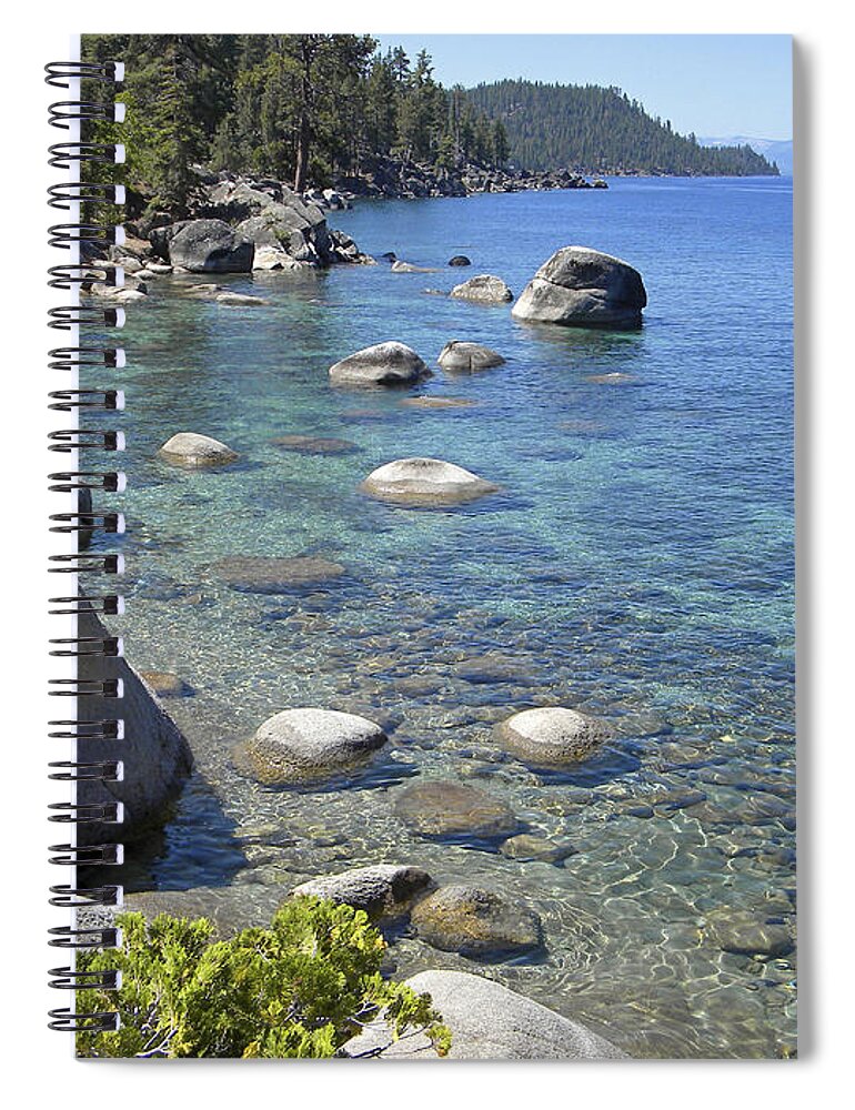 Lake Tahoe Spiral Notebook featuring the photograph Forested Shores Of Lake Tahoe by Frank Wilson