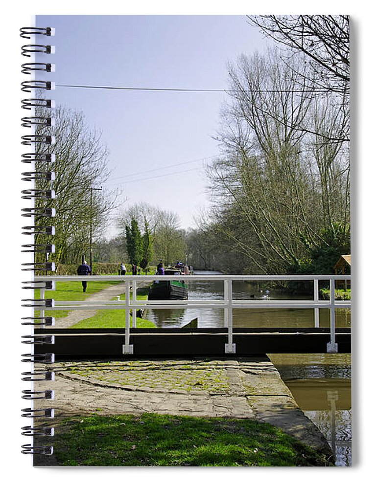 Staffordshire Spiral Notebook featuring the photograph Fradley Swing Bridge by Rod Johnson