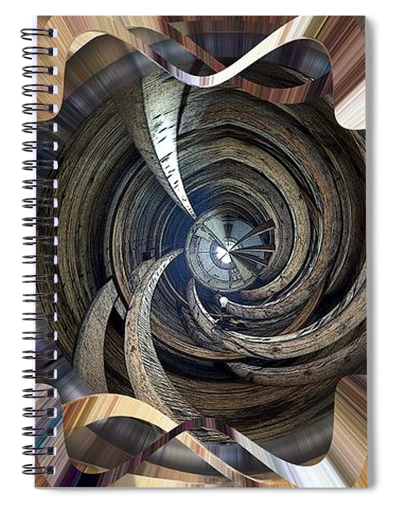 Abstract Spiral Notebook featuring the digital art Frame Ceiling by Ronald Bissett