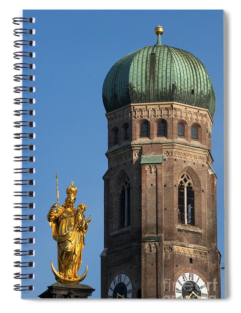 Bavaria Spiral Notebook featuring the photograph Frauenkirche Munich by Andrew Michael