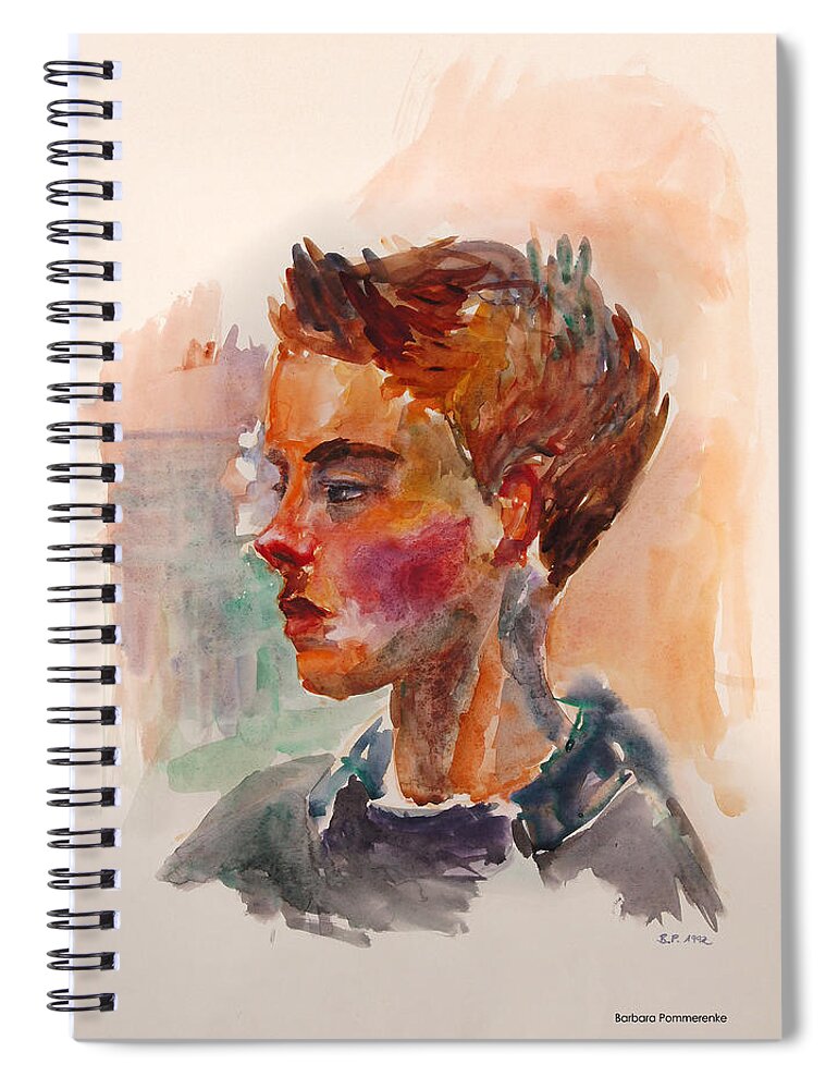 Barbara Pommerenke Spiral Notebook featuring the painting Friedrich by Barbara Pommerenke