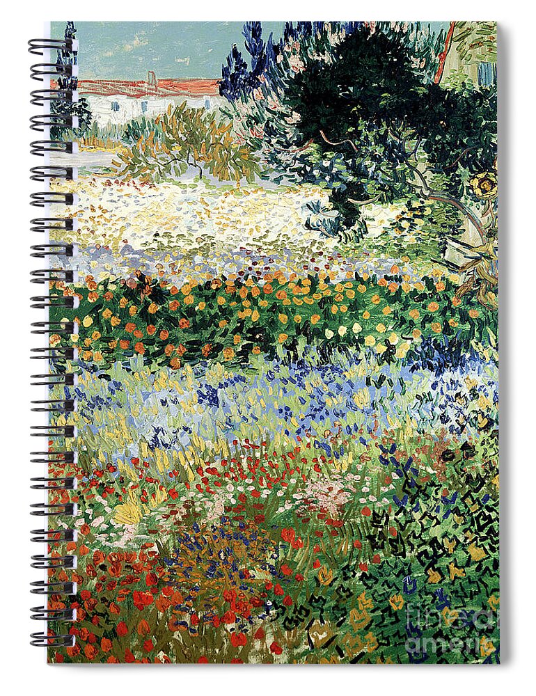 Garden In Bloom Spiral Notebook featuring the painting Garden in Bloom by Vincent Van Gogh