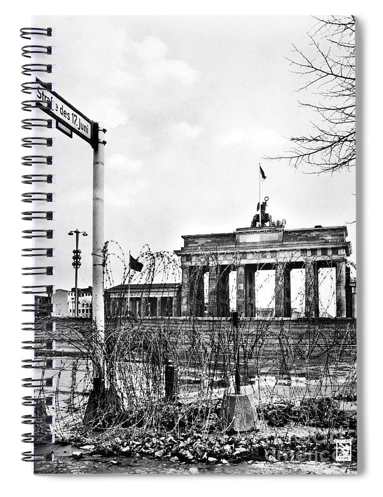 1961 Spiral Notebook featuring the photograph BRANDENBURG GATE c1961 by Granger