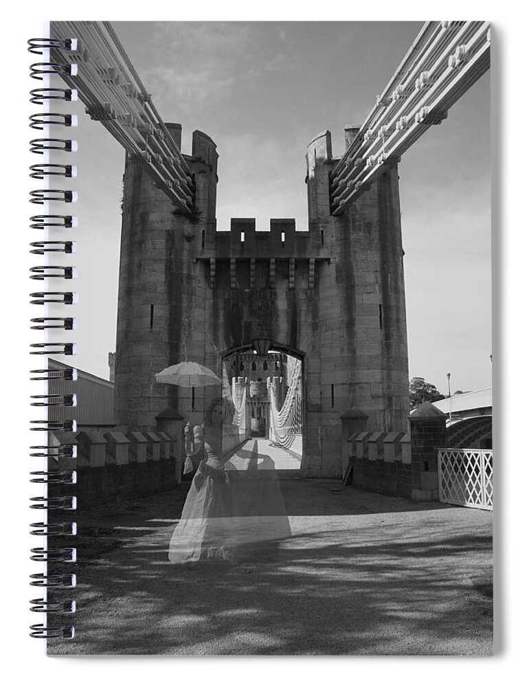 Ghost Spiral Notebook featuring the photograph Ghost bridge black and white by Christopher Rowlands