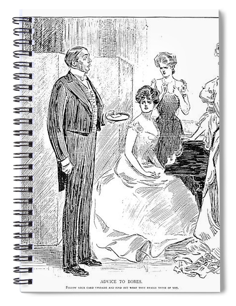 1903 Spiral Notebook featuring the photograph Gibson: Advice To Bores by Granger