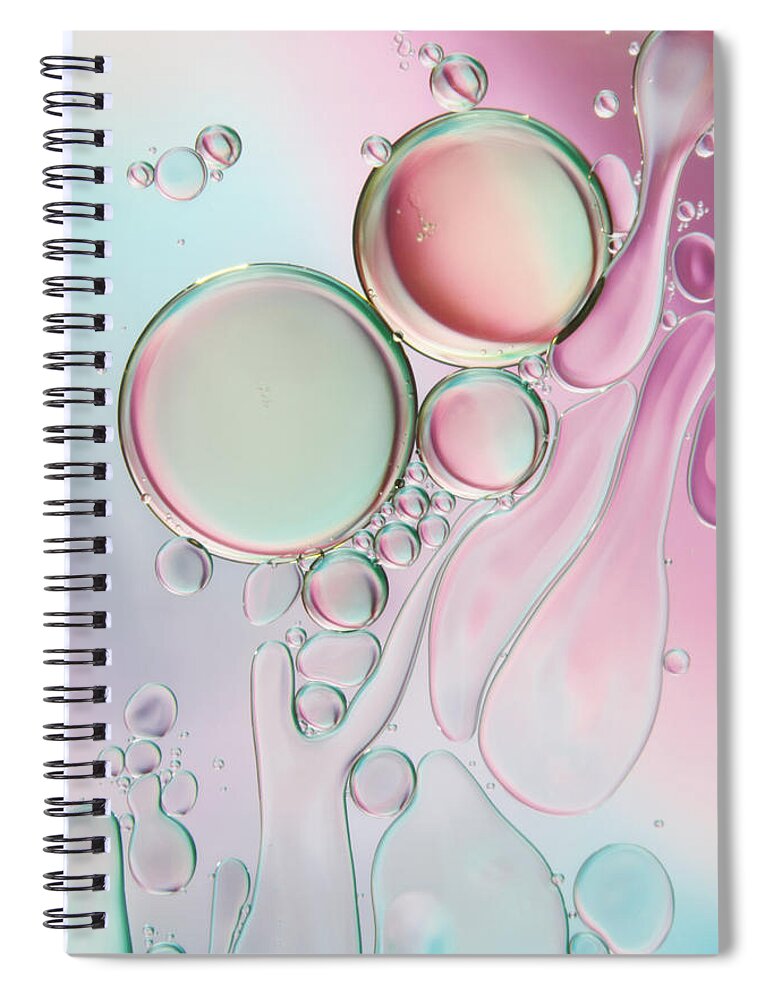Oil Spiral Notebook featuring the photograph Girly Girly Bubble Abstract by Sharon Johnstone
