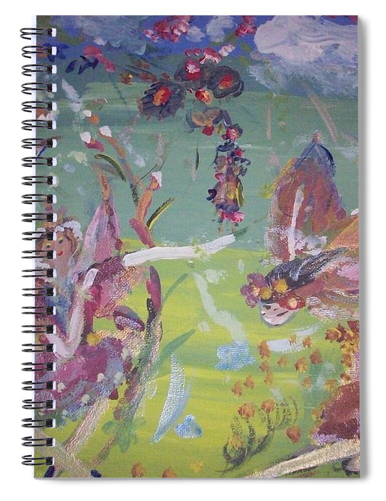 Fairy Spiral Notebook featuring the painting Good Morning Fairies by Judith Desrosiers