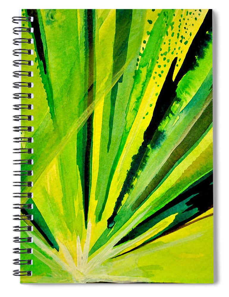 Umphrey's Mcgee Spiral Notebook featuring the painting Green of UM by Patricia Arroyo