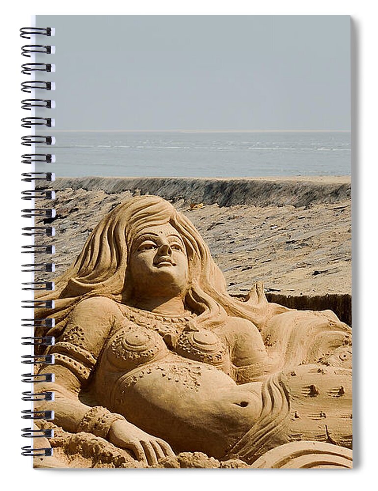Beach Spiral Notebook featuring the photograph The Little Mermaid by the Sea by Fotosas Photography
